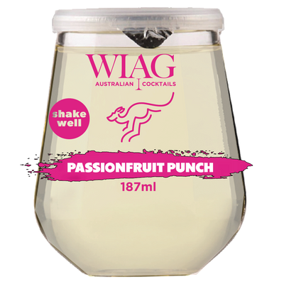 WIAG Passionfruit Punch Cocktails 12 Pack | 187ml Ready-to-Drink | 14% ABV Fruit Wine Cocktails | Australian Made - WIAG Global — WIAG RTD Cocktail 187ml