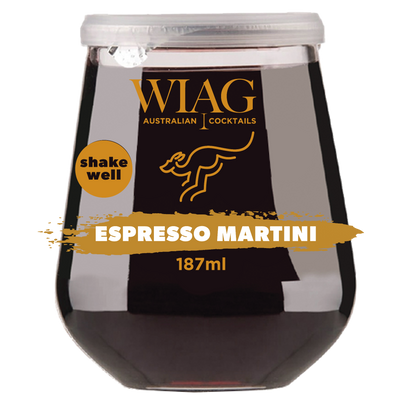 WIAG Espresso Martini Cocktails 12 Pack | 187ml Ready-to-Drink | 14% ABV Fruit Wine Cocktails | Australian Made - WIAG Global — WIAG RTD Cocktail 187ml