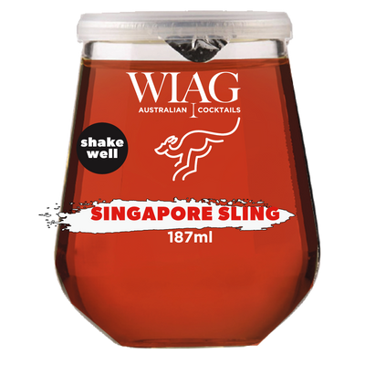 WIAG Singapore Sling Cocktails 12 Pack | 187ml Ready-to-Drink | 14% ABV Fruit Wine Cocktails | Australian Made - WIAG Global — WIAG RTD Cocktail 187ml