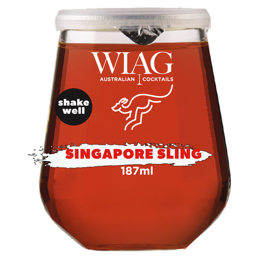 WIAG Singapore Sling Cocktails 12 Pack | 187ml Ready-to-Drink | 14% ABV Fruit Wine Cocktails | Australian Made - WIAG Global
